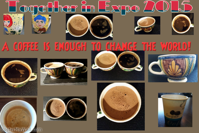a coffee is enough to change the world Poster template