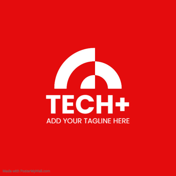 technology logo red and white