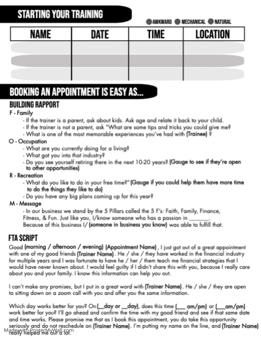 Copy of Fast Start Worksheet Page 2 | PosterMyWall