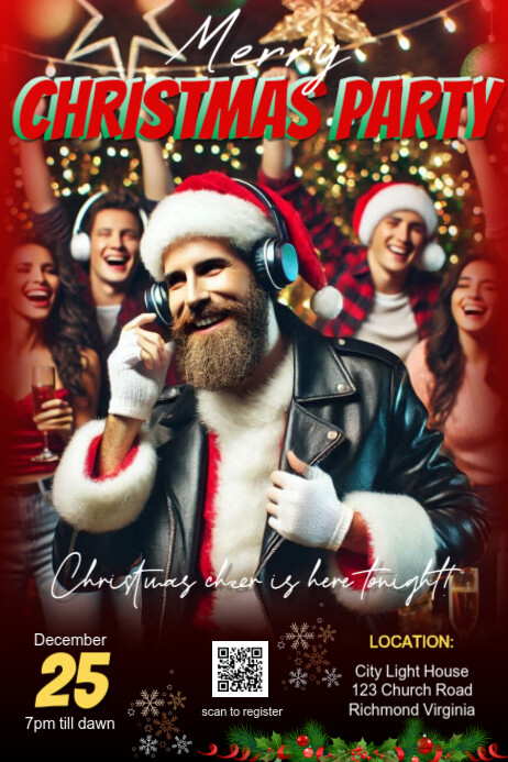 Christmas Party Event Flyer Poster template