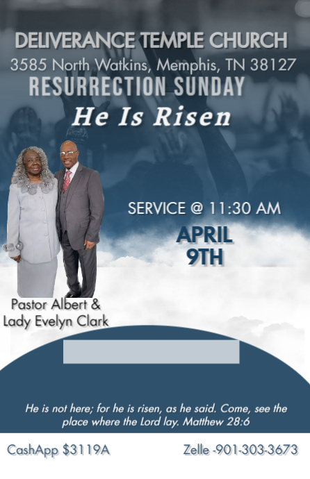 Easter Church Service Half Page Wide template