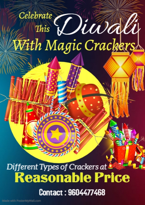 Diwali Say No To Crackers Post Template A4
