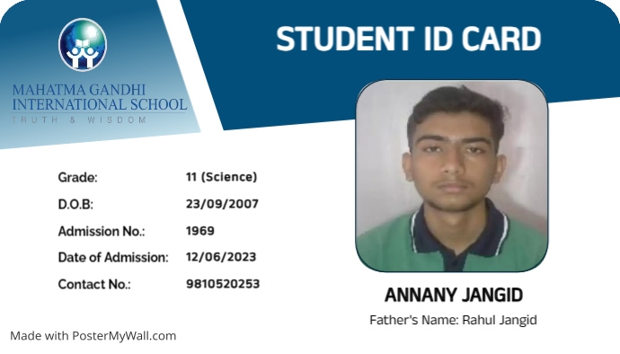 Copy of Student id card design template | PosterMyWall