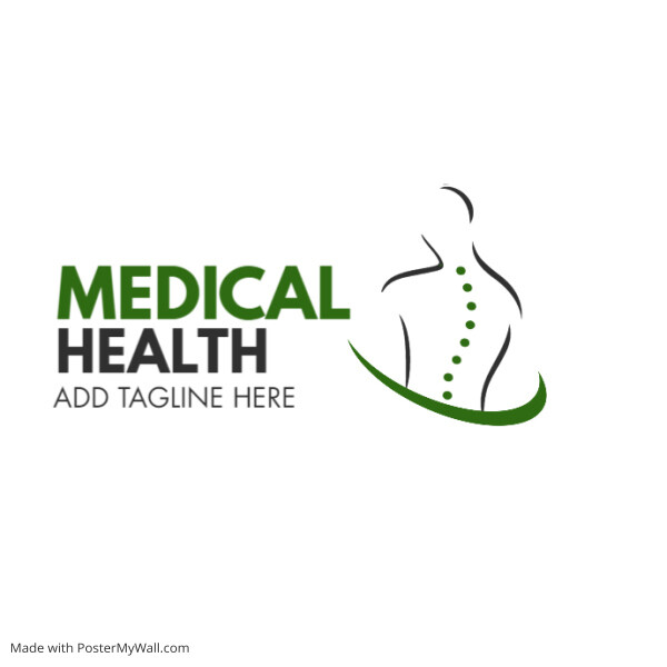Medical health logo green and grey colors