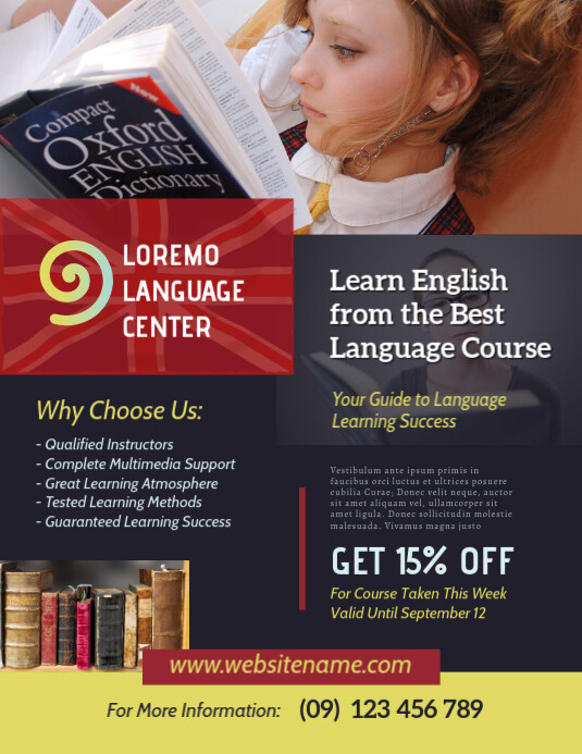 Copy of English Language Course Flyer | PosterMyWall