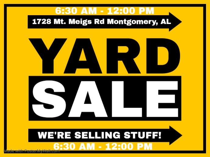 Yellow Yard Sale Sign PosterMyWall