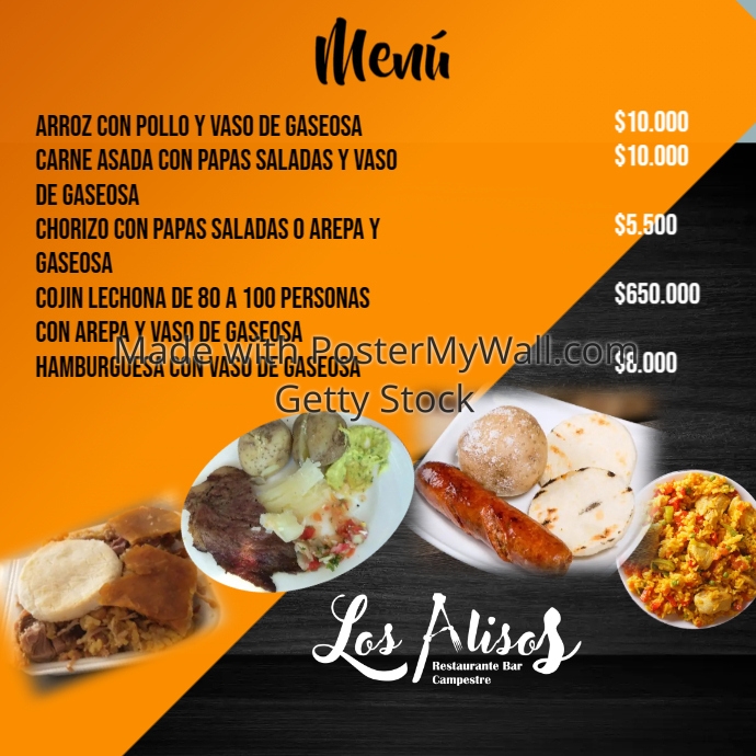 Copy of rice menu | PosterMyWall