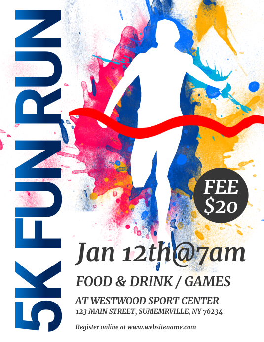5K Fun Run Flyer Template PosterMyWall