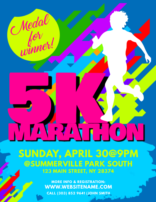 5k Marathon Flyers Template PosterMyWall
