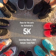 5k Race Run Benefit Fundraiser Walk Instagram Post Wpis na Instagrama template
