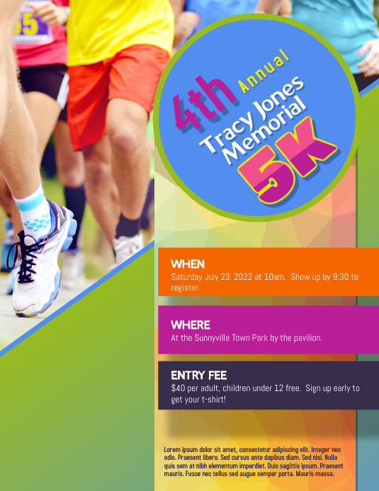 5k Race Run Walk Flyer Iflaya (Incwadi ye-US) template