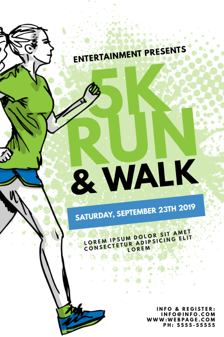 5K Run & Walk Color run Flyer Template | PosterMyWall