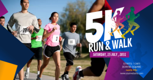 5K Run & Walk Event Facebook begivenhed cover Template