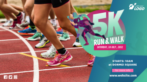 5K Run & Walk Event Сообщение Twitter template