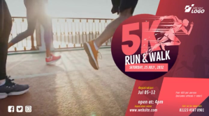 5K Run & Walk Event Сообщение Twitter template