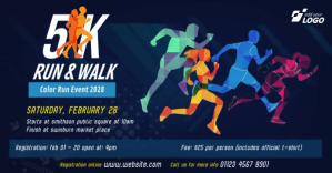 5K Run & Walk Event Facebook Shared Image template