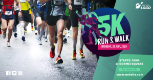 5K Run & Walk Event Facebook Shared Image template