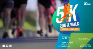 Turquesa 5K Run & Walk Event Facebook begivenhed cover Template