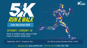 5K Run & Walk Event Publicación de Twitter template