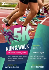 5K Run & Walk Event Flyer A4 template
