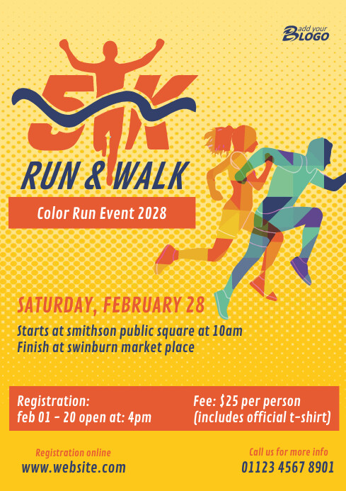5K Run & Walk Event Flyer Template | PosterMyWall