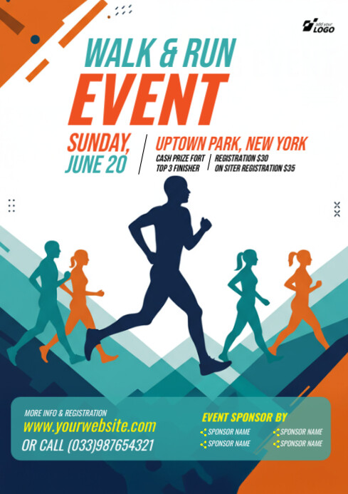5K Run & Walk Event Flyer A4 template