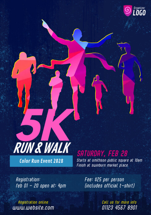 5K Run & Walk Event Flyer Template | PosterMyWall