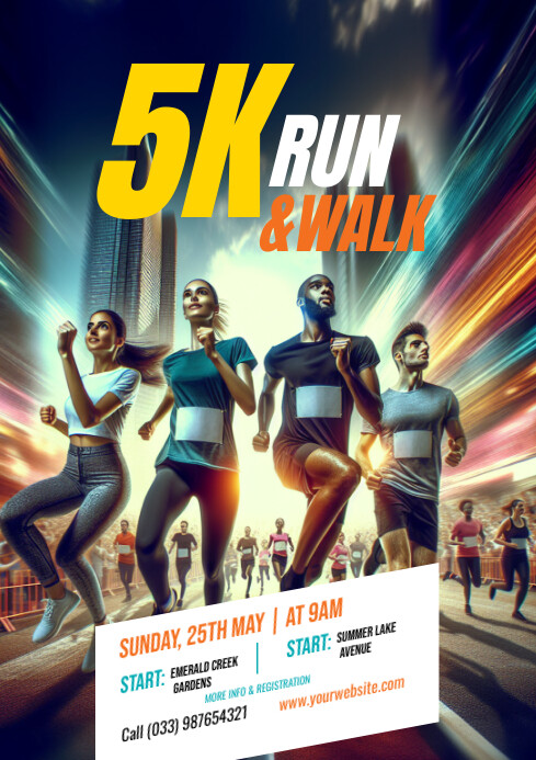 5K Run & Walk Event Flyer Template | PosterMyWall