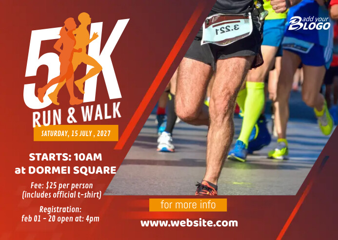 Copy of 5K Run & Walk Event Postcard | PosterMyWall