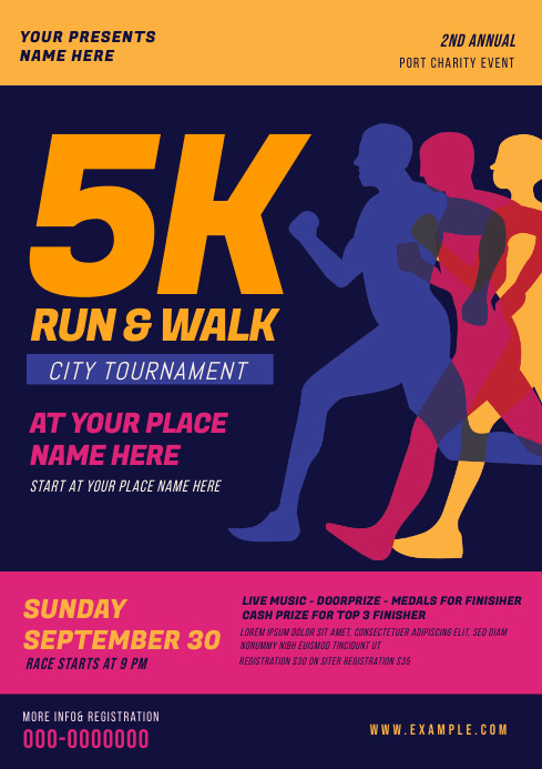 5K Run & Walk Event Template A4