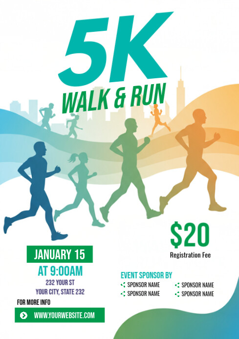 5k Run & walk Flyer Template | PosterMyWall