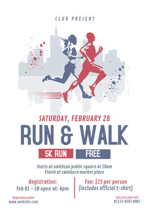 5k run & walk flyer Template | PosterMyWall