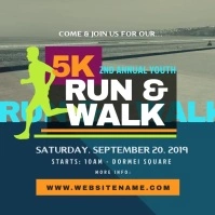 5K Run & Walk Instagram Post template