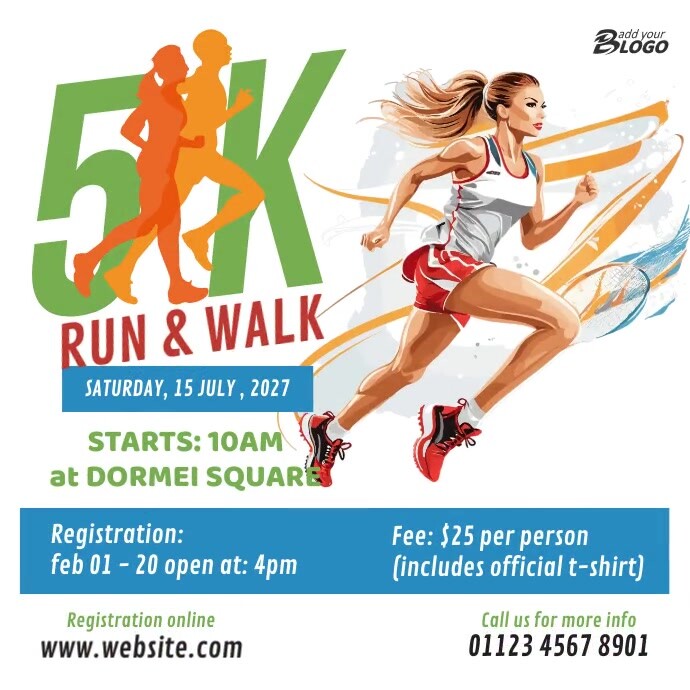 Copy of 5K Run & Walk Instagram Post | PosterMyWall