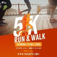 5K Run & Walk Instagram Post template