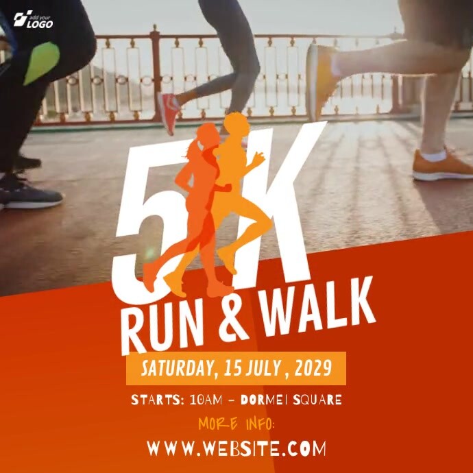 5K Run & Walk Instagram Post Template | PosterMyWall