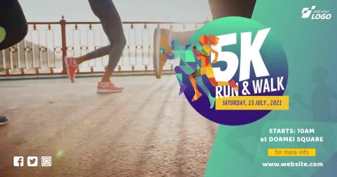 5K Run & Walk Event Facebook 共享图片 template