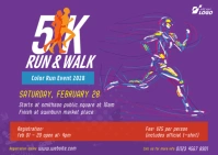 5K Run & Walk Event Postcard template