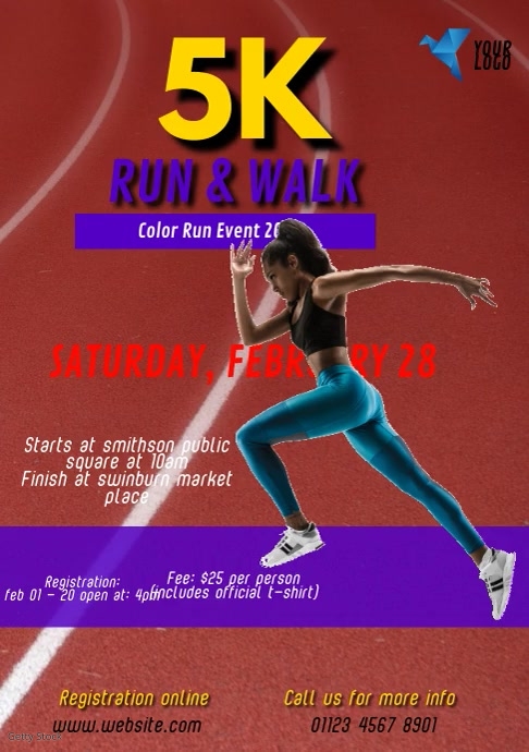 5K Run & Walk Event A2 template
