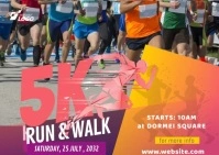 5K Run & Walk Event ไปรษณียบัตร template