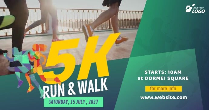 5K Run & Walk Event Facebook 共享图片 template