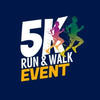 5K Run & Walk Event Logo template