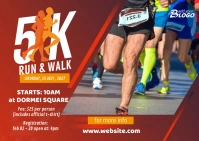 5K Run & Walk Event Postcard template