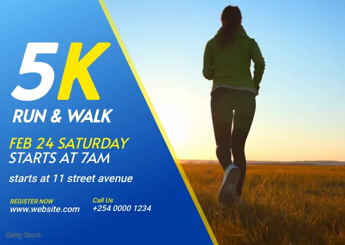 5K Run & Walk Event Template Postcard