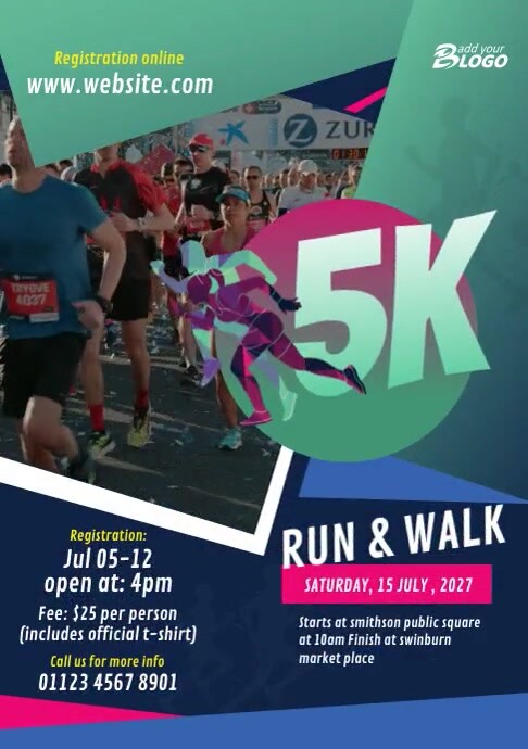 5K Run & Walk Event Video Template A4