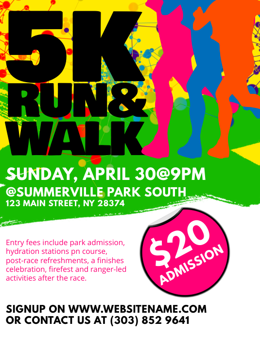 5K Run & Walk Flyer template PosterMyWall