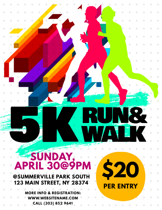 5K Run & Walk Flyer Template PosterMyWall