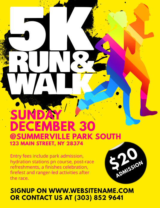 5K Run & Walk Flyer Template | PosterMyWall