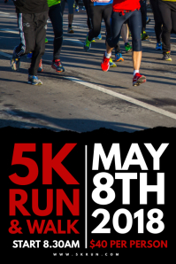 5K Run & Walk Color run Flyer Template | PosterMyWall