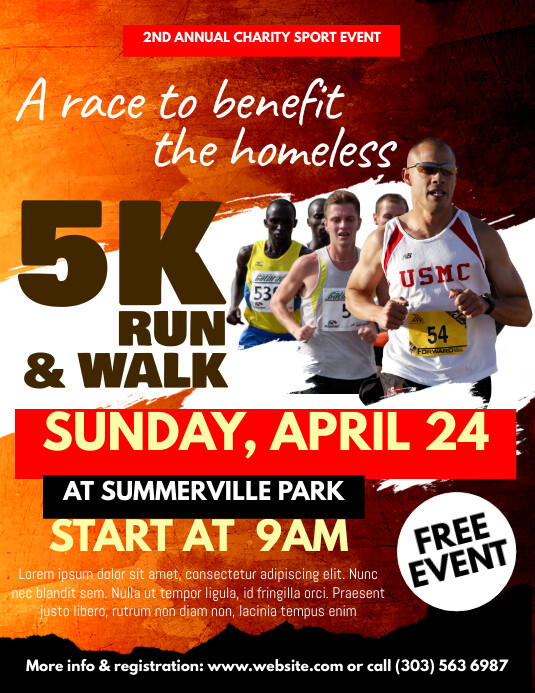 5K Run Flyer Folder (US Letter) template